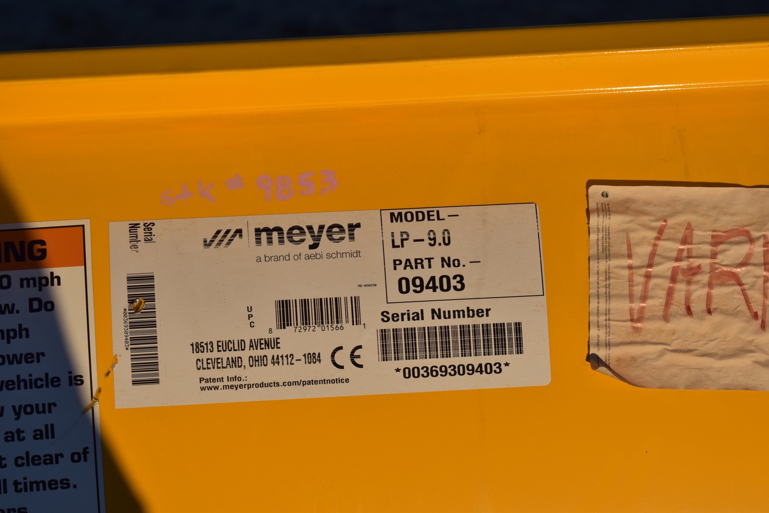 New 2024 Meyer 9ft Lot Pro Snow Plow Outdoor Power for sale at Varner Equipment in Delta CO - Photo 6
